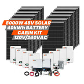 Rich Solar 8000W Solar 40kWh lithium battery 2x6500W AC out 120/240VAC Deluxe Cabin Kit